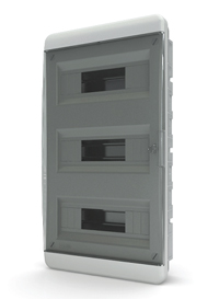 TEKFOR Корпус пластиковый ЩРВ-П-54 IP41 черная прозрачная дверь IEK