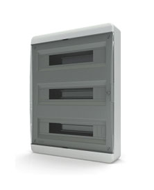 TEKFOR Корпус пластиковый ЩРН-П-36 IP41 черная прозрачная дверь IEK