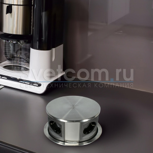 11.800.02.001 Блок розеток выдвижной вертикальный POP UP ElITE 4 розетки EURO,Черный GLS 